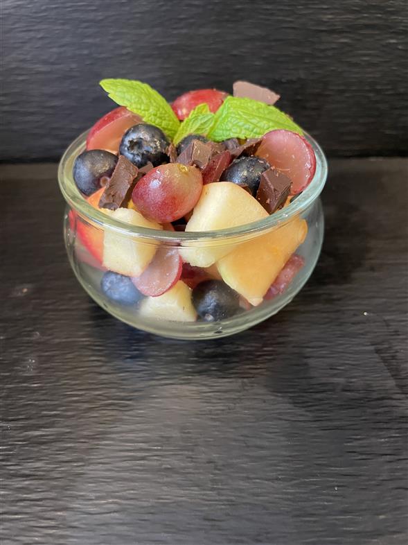 Frugtsalat m/chokoladestykker